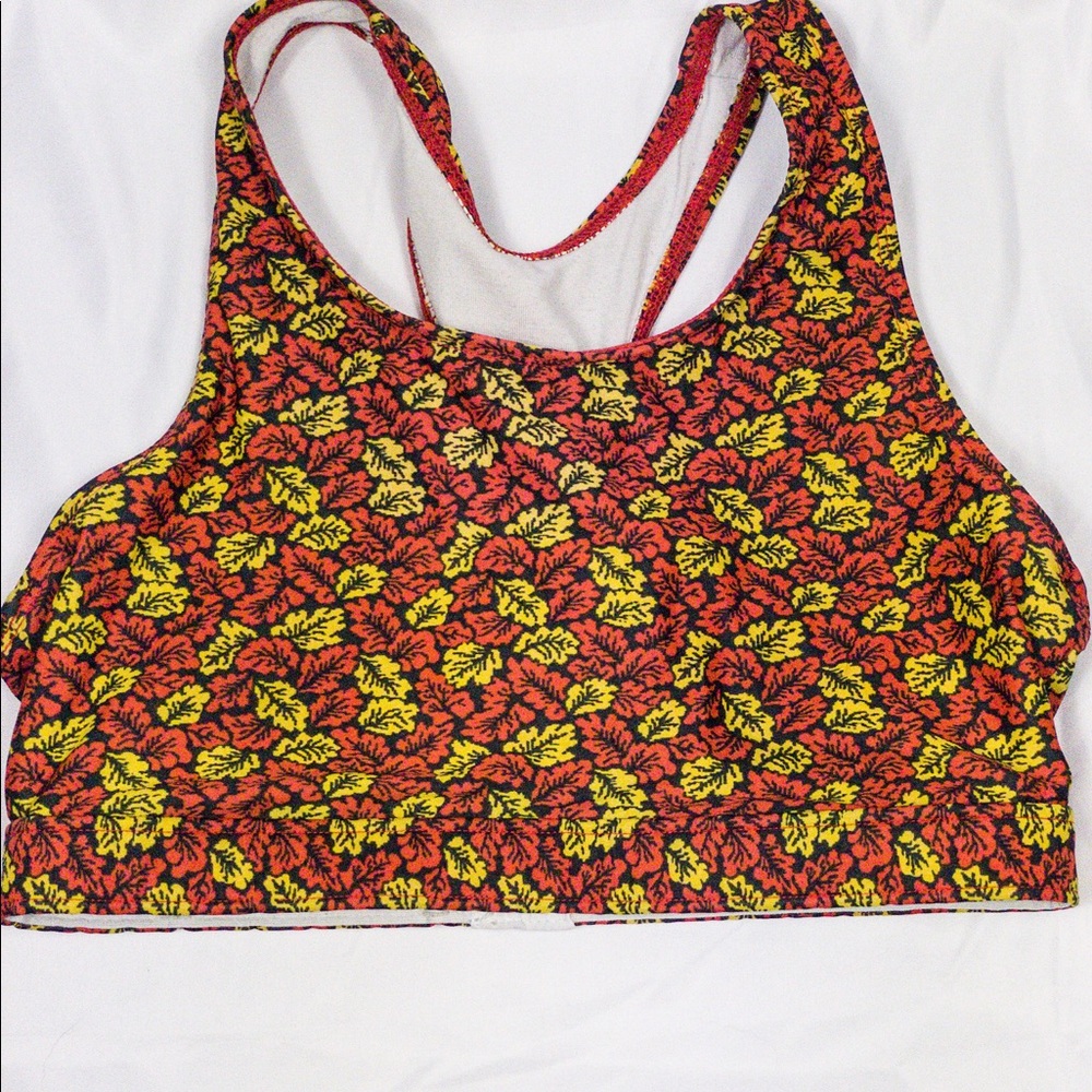 Fall leaf styled sports bra